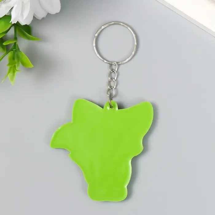 Брелок для ключей на кольце «Лисёнок с кактусом-сердечком», резина, 5.5×5.5 см