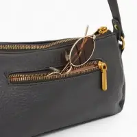 Сумка женская багет TEXTURA на молнии, 27&times;8&times;13 см, тёмно-серая