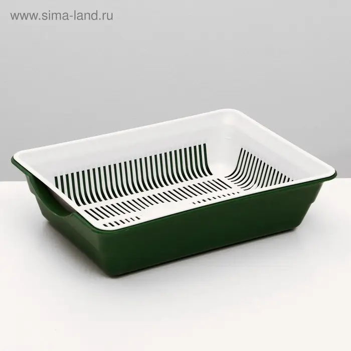 Туалет для кошек, 36&times;25&times;9 см, глубокий, с сеткой, пластик, цвет МИКС