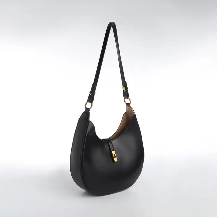 Сумка женская багет TEXTURA на молнии, 27&times;9&times;23 см, чёрная