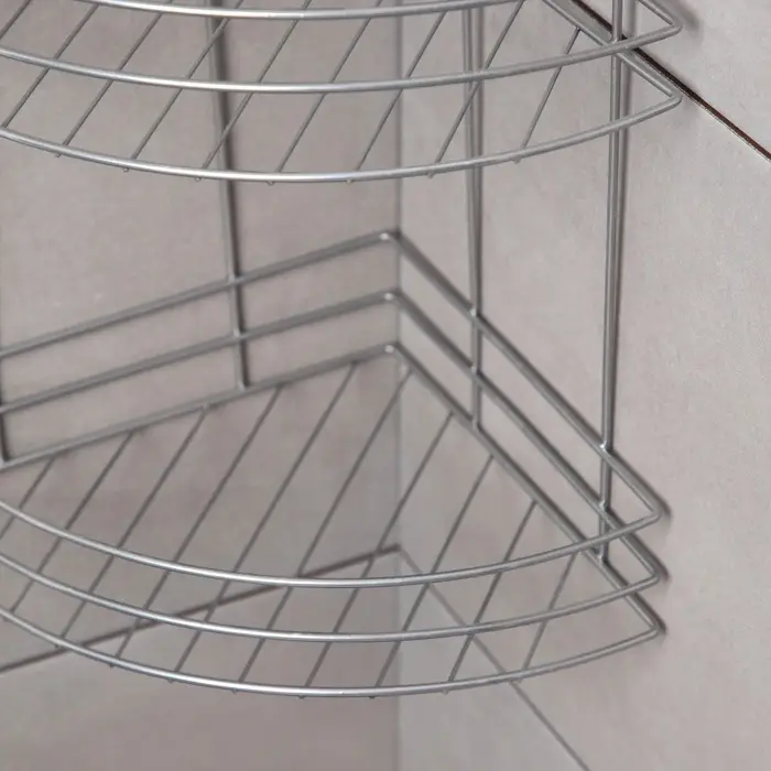 Полка угловая 2-х ярусная, 20&times;20&times;29 см, хром