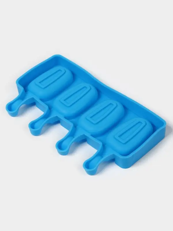 Форма для мороженого Доляна &laquo;Эскимо малое&raquo;, силикон, 21.5&times;12.5&times;2 см, 4 ячейки (6.9&times;3.8 см), МИКС