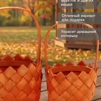 Набор корзин плетёных, 2 шт., 20&times;20&times;12 см, 16&times;16&times;10 см, ива, натуральный цвет
