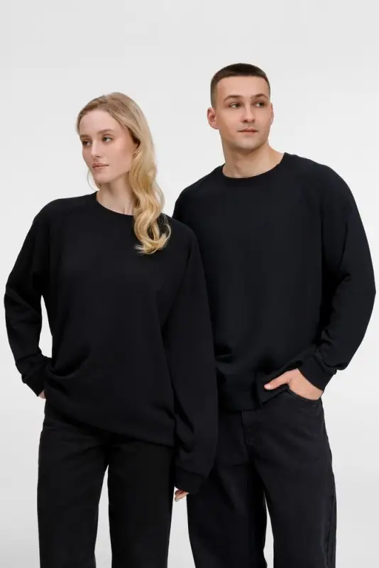 Свитшот унисекс Avenu, черный, размер XS/S Свитшот унисекс Avenu, черный, размер XS/S