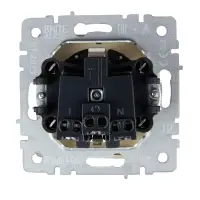 BRITE Розетка с заземлением с защитными шторками и крышкой 16А IP20 РСбш10-3-БрКр бежевый