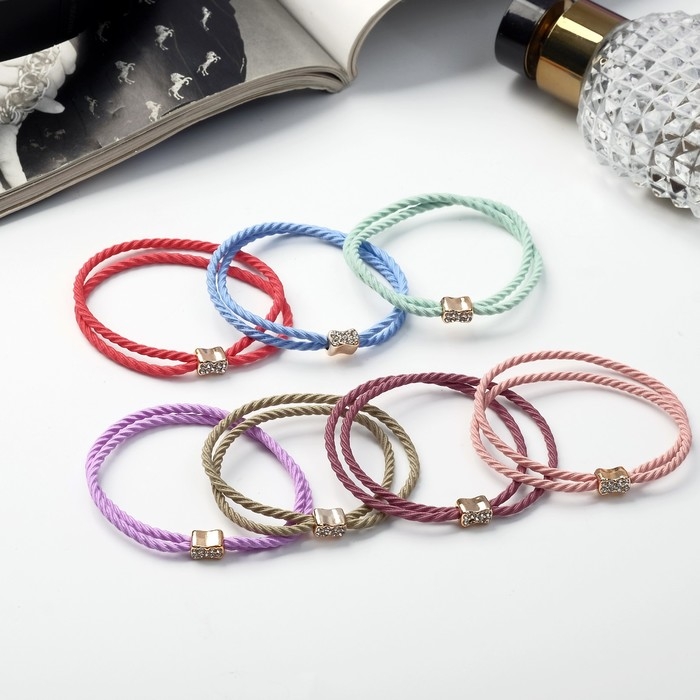 Резинка для волос Резинка для волос "Делия" (набор 7 шт) сердце блеск, 6 см