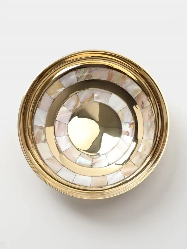 Блюдо сервировочное &laquo;Золотая с перламутром&raquo;, 14.5&times;14.5&times;5 см, латунь