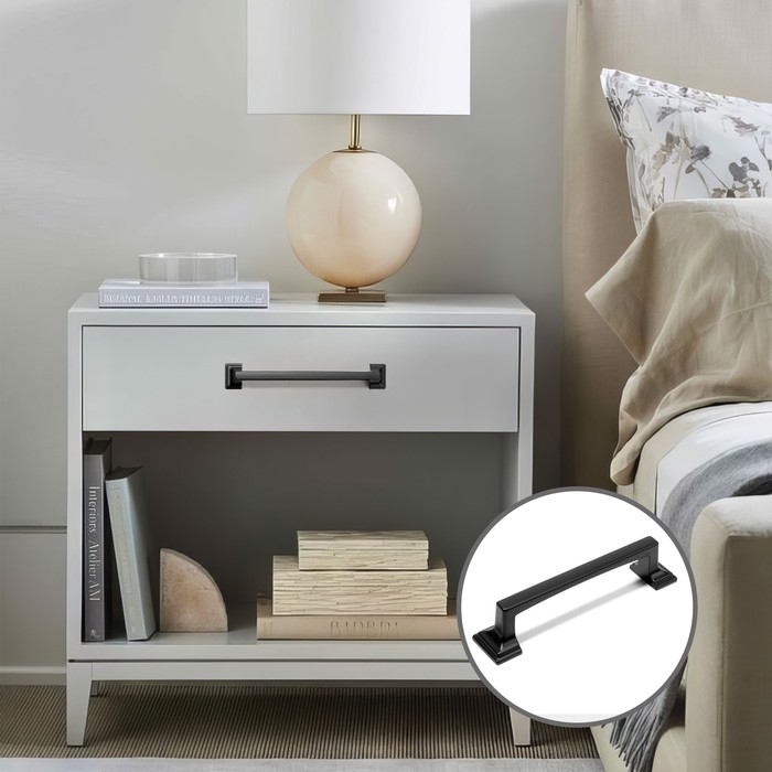 Ручка-скоба CAPPIO RSC038, цинк, м/о 128 мм, цвет черный, 4 шт.