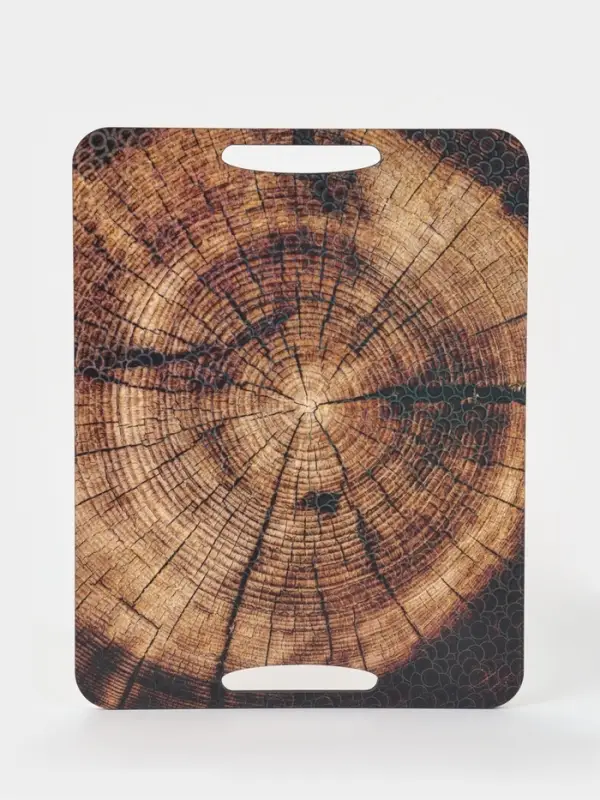 Доска разделочная с ручками Дарим Красиво &laquo;Спил&raquo;, 36&times;28 см, дерево, коричневая