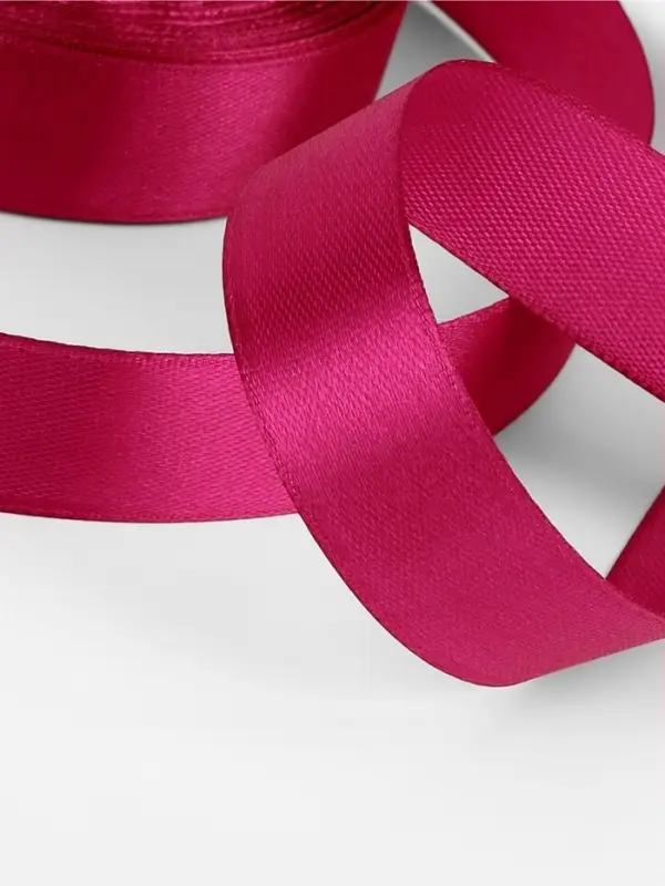 Лента атласная, 20 мм, 23&plusmn;1 м, ярко-розовая №27