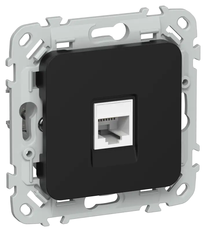 FLITE Розетка компьютерная RJ45 категория 6 UTP РК6-1-0-ФлЧ черный IEK