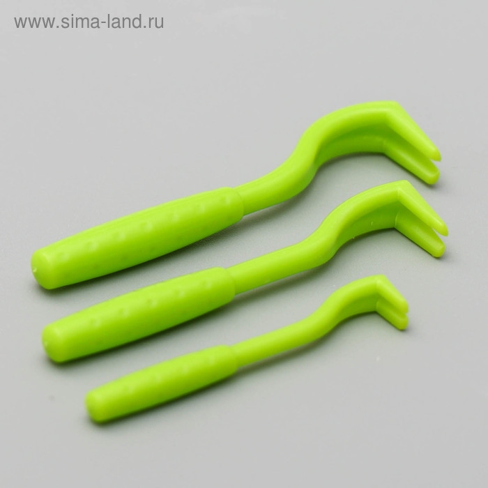 Набор выкручивателей для клещей, 3 размера, зелёные Набор выкручивателей для клещей, 3 размера, зелёные