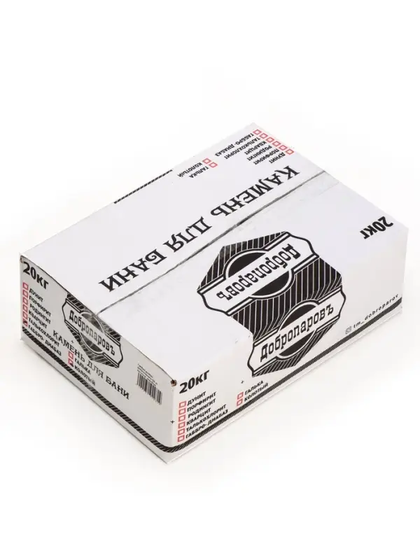 Камни для бани &laquo;Габбро - диабаз&raquo;, 20 кг, колотые, фракция 7-12 см, &laquo;Добропаровъ&raquo;