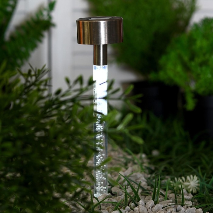 Садовый светильник на солнечной батарее «Пузырьки», 5 × 36 × 5 см, 1 LED, свечение белое Садовый светильник на солнечной батарее «Пузырьки», 5 × 36 × 5 см, 1 LED, свечение белое