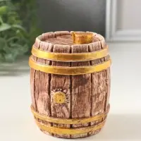 Шкатулка с крышкой для украшений &laquo;Бочка&raquo;, 9&times;7&times;7 см, коричневая