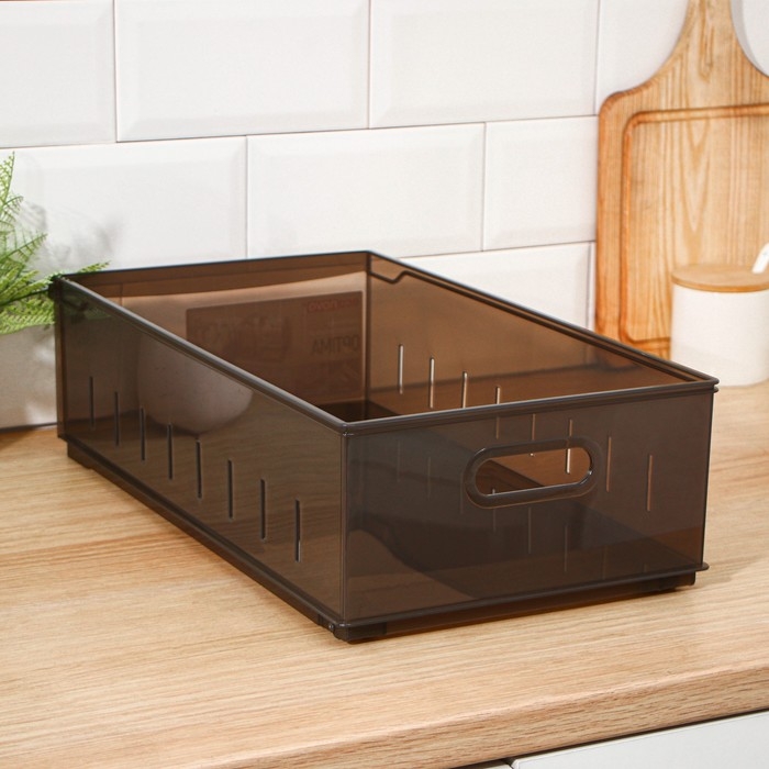 Контейнер для хранения без крышки OPTIMA, 11.5 л, 24.2×45×12.9 см, коричневый