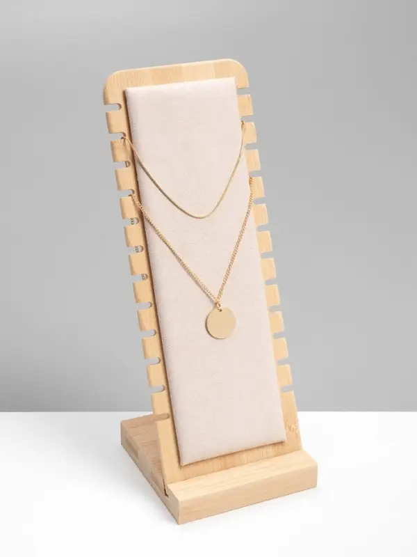 Подставка под цепочки QF, на 12 мест, 10&times;10&times;27 см, бежевая