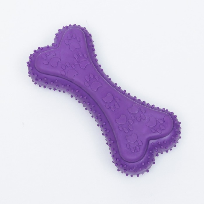 Игрушка жевательная Игрушка жевательная "Объемная кость с лапками", TPR, 12 см, фиолетовая