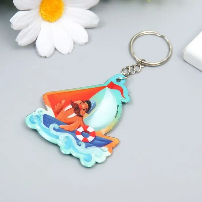 Брелок для ключей на кольце «Морж на корабле», мягкий ПВХ, 6×5.1 см Брелок для ключей на кольце «Морж на корабле», мягкий ПВХ, 6×5.1 см