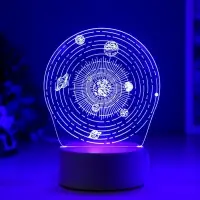 Светильник 3D RISALUX &laquo;Космос&raquo;, LED-ночник, RGB, от сети, 9.5&times;13&times;17.5 см