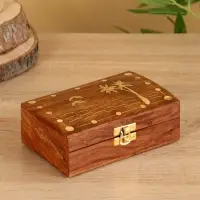 Шкатулка &laquo;Дельфины&raquo;, 15.5&times;10.5&times;5.5 см, дерево шишам, латунь