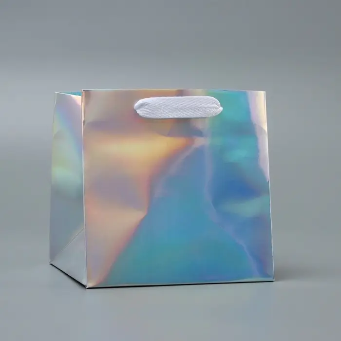 Пакет для торта и коробок, с квадратным дном, голографический, 15&times;15&times;15 см