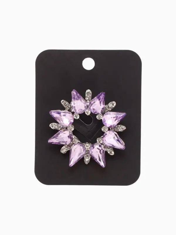 Брошь &laquo;Сияние ореол&raquo;, белый, сиреневая в серебре