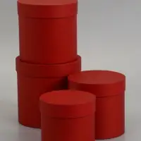 Набор подарочных шляпных коробок 4 в 1 &laquo;Вишневый&raquo;, 18&times;18 ‒14&times;14 &plusmn;2 см