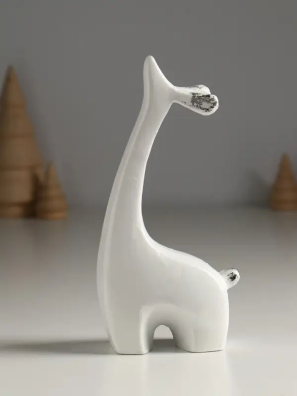 Фигура "Оленёнок" 17,5х8,5х4,5 см, белый с посеребрением