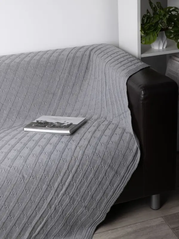 Плед Trenza, светло-серый Плед Trenza, светло-серый