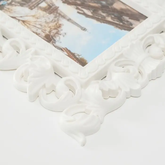 Фоторамка пластик 10х15 см Фоторамка пластик 10х15 см "Узоры из листьев" белая 23,7х19,3 см