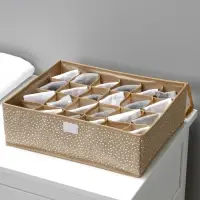 Органайзер для хранения белья Доляна Points, 24 ячейки, с прозрачной крышкой, 38&times;30&times;12 см, бежевый