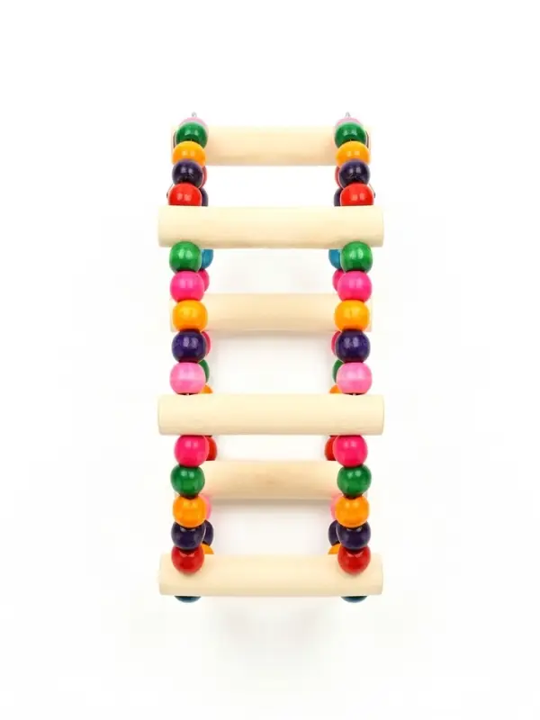 Игрушка для птиц &laquo;Качели с бусинами&raquo;, 20 см, 6 ступеней, цвет МИКС