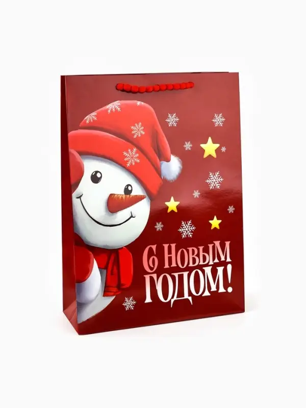 Пакет подарочный «Новогодняя сказка», с ободком, 31 × 11 × 40 см