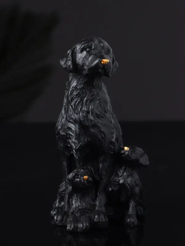 Фигура  Фигура "Лабрадор с щенками", 10х7 см, черный