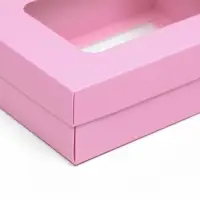 Коробка подарочная складная, упаковка, крышка-дно, с окном, розовая , 16,5 х 12,5 х 5,2 см Коробка подарочная складная, упаковка, крышка-дно, с окном, розовая , 16,5 х 12,5 х 5,2 см