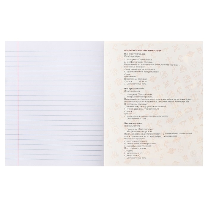 Тетрадь предметная Calligrata TOP "BlackTone", 48 листов в линию Русский язык, со справочным материалом, обложка мелованный картон, Soft-touch + выборочный лак, блок офсет