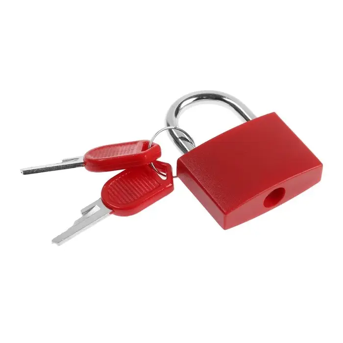 Замок навесной для чемодана, средний, 30&times;42 мм, красный