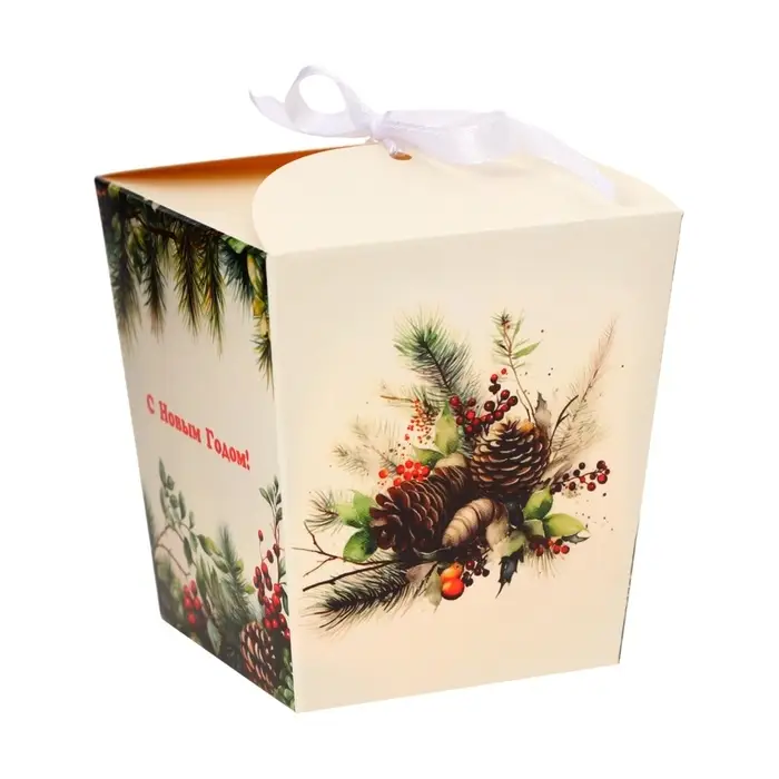 Бонбоньерка, новогодняя подарочная упаковка «Зимние шишки», 7.5×8×7.5 см Бонбоньерка, новогодняя подарочная упаковка «Зимние шишки», 7.5×8×7.5 см