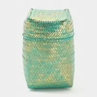 Корзинка плетёная &laquo;Голден&raquo;, 16&times;16&times;23 см, голубая