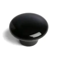 Ручка-кнопка BOWL Ceramics 002, d=38, керамическая, черная