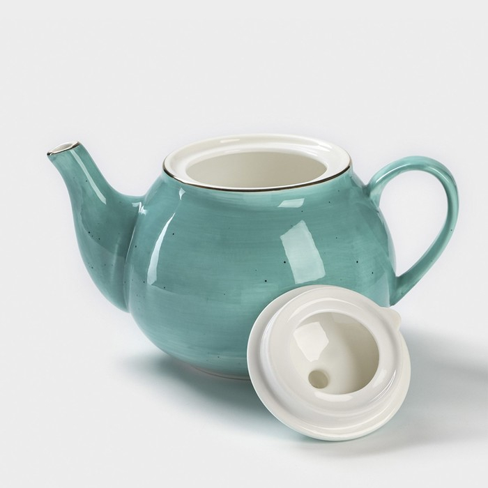 Чайник фарфоровый заварочный Доляна «Млечный путь», 900 мл, цвет бирюзовый Чайник фарфоровый заварочный Доляна «Млечный путь», 900 мл, цвет бирюзовый