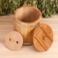 Бочка для засолки, 10 л, дубовая, с гнётом, &laquo;Добропаровъ&raquo;