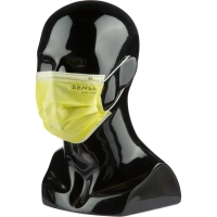 Маска медицинская 3-х сл., резинка, желтый, Sense, картон 50шт/уп