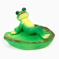 Садовая фигура из полистоуна &laquo;Лягушка загорает&raquo;, 13.5&times;12.5&times;9.5 см