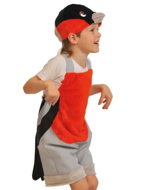 Карнавальный костюм "Снегирь" ткань-плюш, 3-6 лет, рост 98-116 см