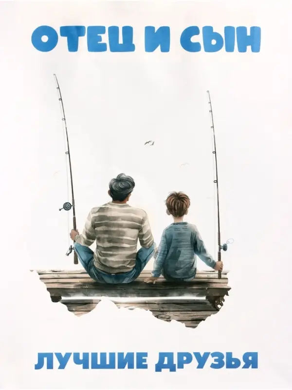 Пакет подарочный крафт «Отец и сын», 21×11×27 см