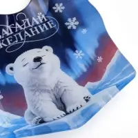 Блюдо новогоднее плоское Мишка&raquo; в форме подарка, 15.1&times;17.3 см