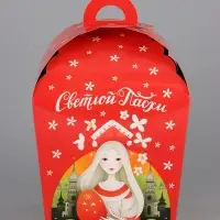 Коробка подарочная пасхальная «Красна девица», 17×17×26 см Коробка подарочная пасхальная «Красна девица», 17×17×26 см