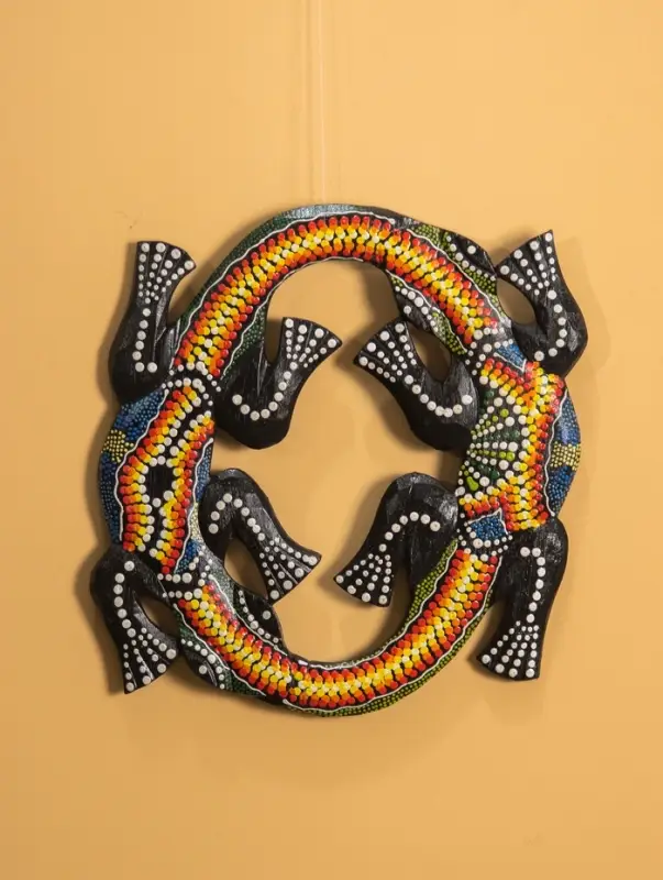 Панно настенное «Пара ящериц», 33×33×1 см, МДФ, МИКС Панно настенное «Пара ящериц», 33×33×1 см, МДФ, МИКС